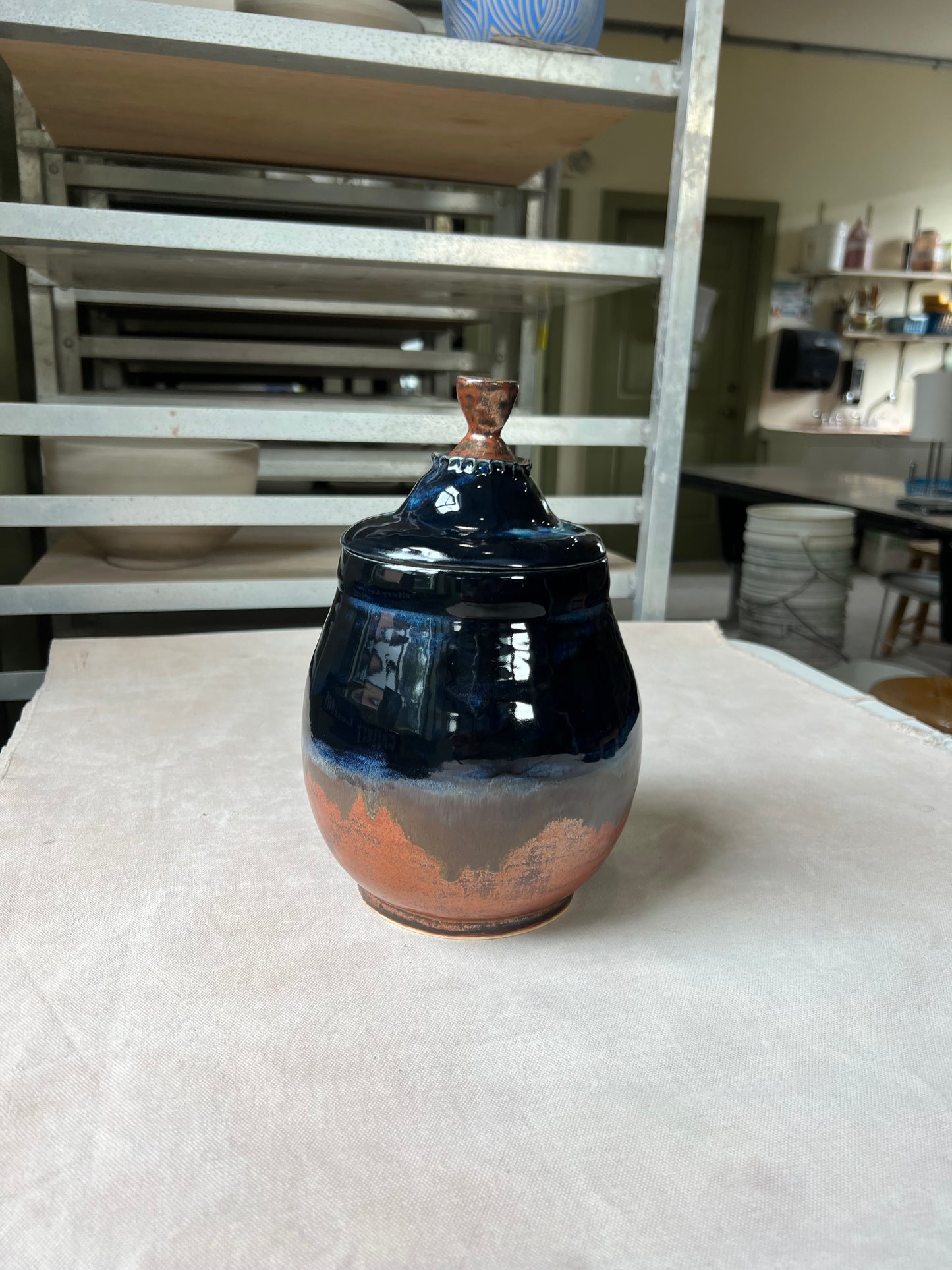 Covered jar